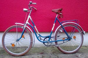 Dieses sehr frühe Exemplar besitzt noch die erste Variante des Rahmendekors sowie die nur kurzzeitig verwendeten Schutzbleche.