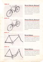 Werbeblatt der Hainsberger Metallwerke für "NATIONAL"-Fahrräder, um 1950, Seite 2.