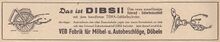 Anzeige für das Fahrradschloss DIBSI, 1954.