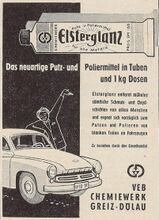 Anzeige für Elsterglanz, Mai 1958.