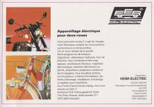 Anzeige in einem französischsprachigen Export-Magazin für MZ-Motorräder, um 1985.