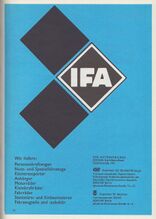 Anzeige für Produkte der VVB Automobilbau (2), 1972.