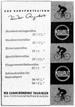Anzeige in der Zeitschrift Radsportwoche, 1959.