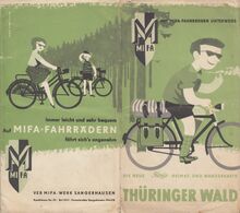 Werbung auf einer Wanderkarte für den Thüringer Wald, 1957.