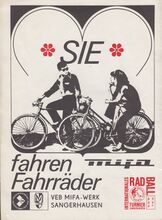 Anzeige 1972, mit Hinweis auf das Internationale Radballturnier 1972 in Sangerhausen.