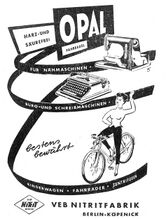 Anzeige für Opal-Fahrradöl, 1960.