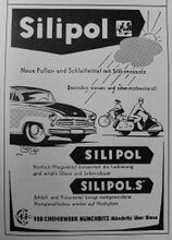 Anzeige für SILIPOL-Produkte, März 1958.
