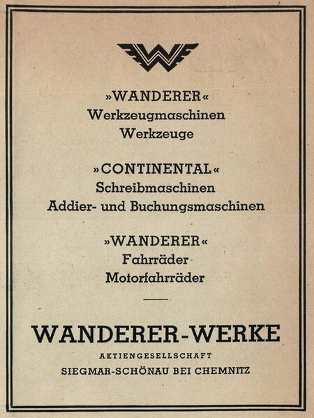 Datei:Anzeige Wanderer Messejournal Mai 1946.jpg