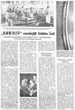Artikel über KOWALIT-Schlauchreifen in der Zeitschrift Radsportwoche, 1959.