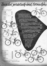 Auszug aus dem Katalog des HO-Warenhauses Erfurt, undatiert, um 1955. Angeboten wurden auch Fahrradbereifung (Draht und Wulst) und -schläuche sowie Bereifung und Schläuche für Leichtmotorräder.