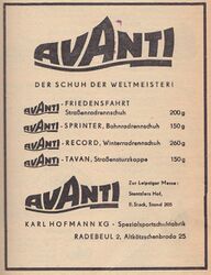 Anzeige für AVANTI-Produkte, 1959.