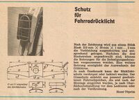 Bauanleitung für einen Rücklichtschutz, aus: practic 1/1970.