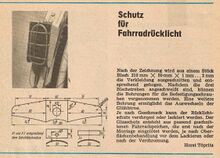 Bauanleitung für einen Rücklichtschutz, in: practic 1/1970.