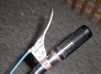 Bremsgriff für links nebenstehende Seilzugstempelbremse; Hersteller: ??; verwendet von 19?? - ca. 1972; Material: Stahl