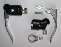 Rasant-Bremsgriff für Mittelzugbremsen Zeitraum: 80er Jahre Verwendung: Rennräder von Diamant Material: Aluminium Bemerkungen: schwarze Kunststoff- beschichtung; integrierte Zugentlaster