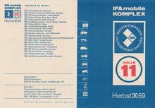 Broschüre zum IFA mobile Komplex auf der Leipziger Herbstmesse 1969 (A).
