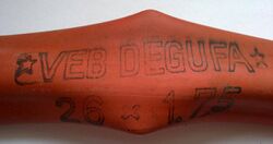 roter Degufa-Fahrradschlauch in der Größe 26 x 1,75