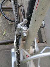 am Sitzrohr verlötete Lasche zur Montage des Umwerfers