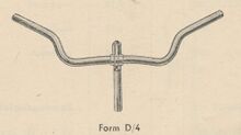 Lenker "Form D/4" von Diamant Zeitraum: 195x bis mind. 1965 Verwendung: Zubehör Material: Stahl, verchromt Breite: Bemerkungen: Verwendung mit separatem Vorbau.