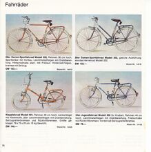 Fahrräder im Genex-Katalog 1976.