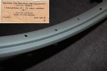 Stahlfelge von Mifa, Zubehörteil, Farbe: silber, erhältlich in 26" und 28", 70er/80er Jahre