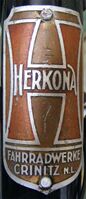 Steuerkopfschild von Herkona, 30er Jahre