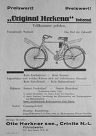 Werbung für ein vollgefedertes Herkona-Fahrad, Anfang/Mitte der 30er Jahre.