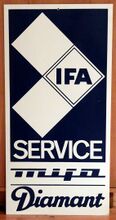 Schild "IFA SERVICE" (Siebdruck auf Kunststoff), vrmtl. 1970er Jahre.