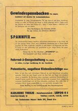 Werbeblatt für Produkte der Firma Theilig, 1955.
