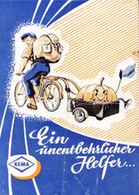 Reklameprospekt für den Fahrradanhänger "Rollko", 1958, Seite 1.