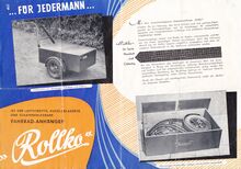 Reklameprospekt für den Fahrradanhänger "Rollko", 1958, Seiten 2 und 3.