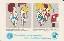 Werbe-Kalender der Staatlichen Versicherung der DDR und der Volkspolizei, Scheckkartenformat, 1985/86.