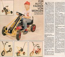 Informationen zu MW-Kinderfahrzeugen in der Zeitschrift guter Rat, Ausgabe 2/1987.