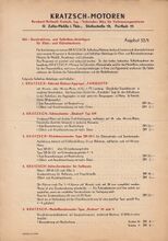 Angebot des Ingenieurbüros Kratzsch für Untelagen zum Sebstbau von Vebrennungsmotoren auch für Fahrräder, 1952.