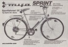 Informationsblatt zum Modell 207 "Sprint", um 1987.