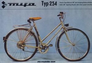 Mit dem Modell 254 von Mifa wurde nach längerer Zeit wieder ein Sportrad mit serienmäßiger Kettenschaltung angeboten. In einem Prospektblatt von 1982 wird diese Ausführung erstmals erwähnt.
