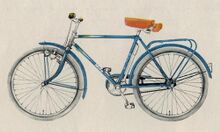 Diese frühe Katalogabbildung (1964) zeigt das Jugendrad noch in einem älteren Lackierungsschema und mit einem Dynamoscheinwerfer.