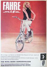 Werbung für das neue Mifa-Klapprad Modell 901 im Bezugsquellennachweis Wer liefert was?, Ausgabe für das Jahr 1968. Abgebildet ist offenbar ein Klapprad von 1967.