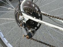 Hinterradgabel und Ausfallenden.