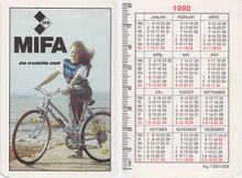 Taschenkalender (doppelseitig) für das Jahr 1990.