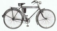 Beispiel für Export-Fahrrad von Möve (Modell 120) mit doppeltem Oberrohr, Katalogabbildung von 1958.
