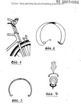Bildliche Beschreibung aus dem Patent für die Schutzblechfigur von Walter Rose. Bemerkenswert ist die Anschrift des Erfinders: Berlin-Charlottenburg (West-Berlin).