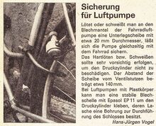 Bauanleitung für Luftpumpen-Diebstahlsicherung, in: practic 2/1985.