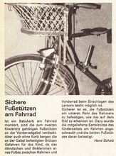 Sichere Fußstützen für Kindersitze, in: practic 3/1984.