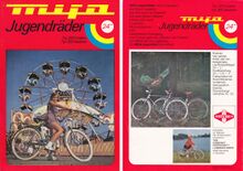Werbeprospekt für Mifa-Jugendräder - als Hersteller wird bereits das Kombinat Fortschritt angegeben (undatiert, vrmtl. Mitte der 70er Jahre).