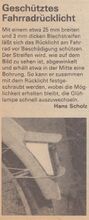 Bauanleitung für einen Rücklichtschutz, in: practic 3/1983.