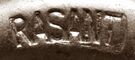 Rasant-Schriftzug auf Bremsschenkeln, ab 197x. Prägungen fallen minimal unterschiedlich aus.