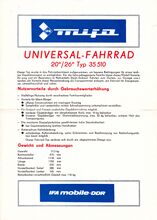 Reklameblatt zur Einführung des Modells 35 510 im Jahr 1983 (Vorderseite).