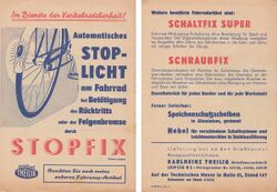 Reklamezettel der Firma Theilig, Frühjahr 1957.
