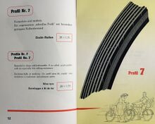 TSG Draht-Tourenreifen "Profil 7", Katalogabbildung von 1958.